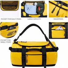 50L Duffle Bag Sports Holdall Backpack Shoulder Bag Waterproof For CampingHiking Travelling Gym 53x32.5cm Yellow - 50L - View 3