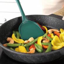 Kitchen All-In-One Heat-Resistant Silicone Cookware Set,Five-Piece Set,Household Silicone - Spatula, Soup Spoon, Frying Spatula, Slotted Spoon, Rice Spoon, Non-Stick Pan Cooking Spoon And Spatula Silicone Spatula Fish Frying Spatula Stir-Fry Spatula Steak Spatula Frying Pan Spatula Kitchenware, Non-Stick, Anti-Slip, Heat-Resistant, Anti-Scald (Without Rack)