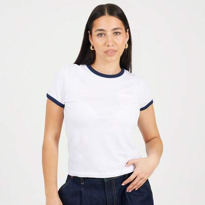 brave soul T-shirt med fickor och kontrasterande detaljer