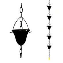 Anti-Rust Thickened Gutter Downspout, Replaceable Lotus Flower Design Gutter Downspout Cups, Water Diverter