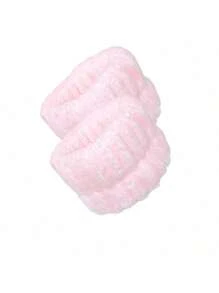 1/2/3 piezas Diadema de terciopelo + 2 piezas Banda para la mano para spa, cuidado de la piel, maquillaje y peinado, de vuelta a la escuela