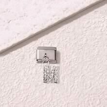 1pc Exquisite Silver 26 English Alphabet Italian Charm Bracelet Module - DIY Bracelet, Bangle, Ring, Ideal Gift For Men And Women, Fashion Accessory, Jewelry Charm - Multicolor - View 31
