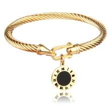 6 件/1 套简约多风格吊坠罗马风格女士手链，嘻哈风格不褪色珠宝水钻光滑带配饰