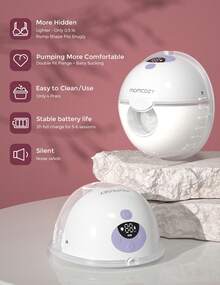 Momcozy M5 Hands Free Breast Pump, Double Wearable Breast Pump Of Baby Mouth Double-Sealed Flange With 3 Modes & 9 Levels - Màu tím - Xem 3