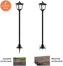 4 Pack 40" Solar Flame Lights, IP65 Waterproof Outdoor Post Lights With 3D Flickering Flame, Dusk To Dawn Solar Column Lights For Garden, Driveway, Patio, Yard Decor