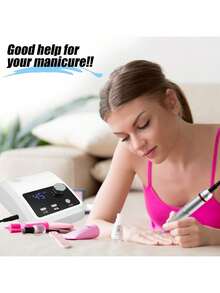 High Quality Electric Nail Drill Machine 45000 RPM Electric File HD Display Metal Manicure Pen Professional Nail Lathe Sander - EU C Type Plug(220-240V) - View 7