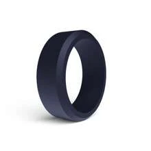 Anillo de silicona - 8 mm de ancho, diseño de borde biselado, perfecto para deportes y regalo del Día de San Valentín