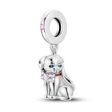 1 Stück süßer silberfarbener Charm mit Tiermotiv, Elefant, Löwe, Bulldogge, Katze, Engel, Welpe, für 3mm Armband, Halskette, DIY Bastelperlen, Anhänger, perfekt für Tierliebhaber, für Partys mit Tiermotiv und als charmantes westliches Schmuckgeschenk