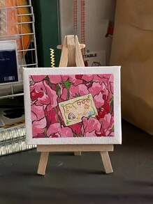 طقم ألوان أكريليك 6 ألوان مع حامل الرسم والباليت - طقم فن وحرف DIY، مناسب للرسم، يشمل لوحة قماشية وفرش، مثالي كهدية لعيد الأم، عيد الأب، التخرج، الزينة، هالوين، عيد الميلاد