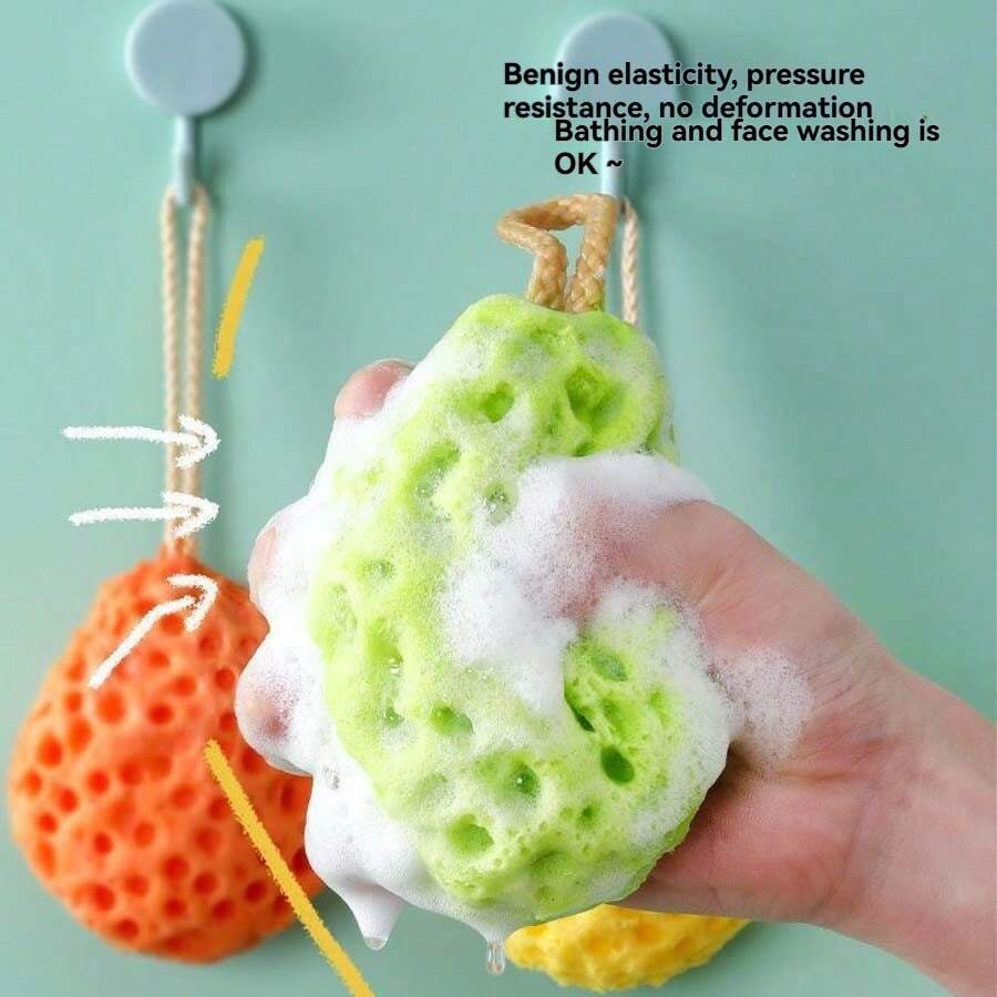 Infant/Kids 1/4pcs Honeycomb Bath Ball, Soft Cute Bath Sponge, Shower Puff For Children - Multicolor - View 1