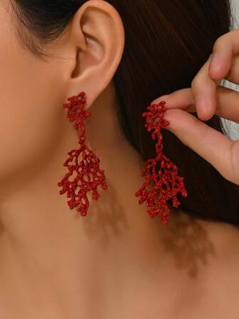 2 件经典海洋派对人造珍珠镶嵌红珊瑚镀金珊瑚蟹海星天然贝壳 DIY 工艺品，多种款式可选，耳环适合女性节日派对、返校季、礼物