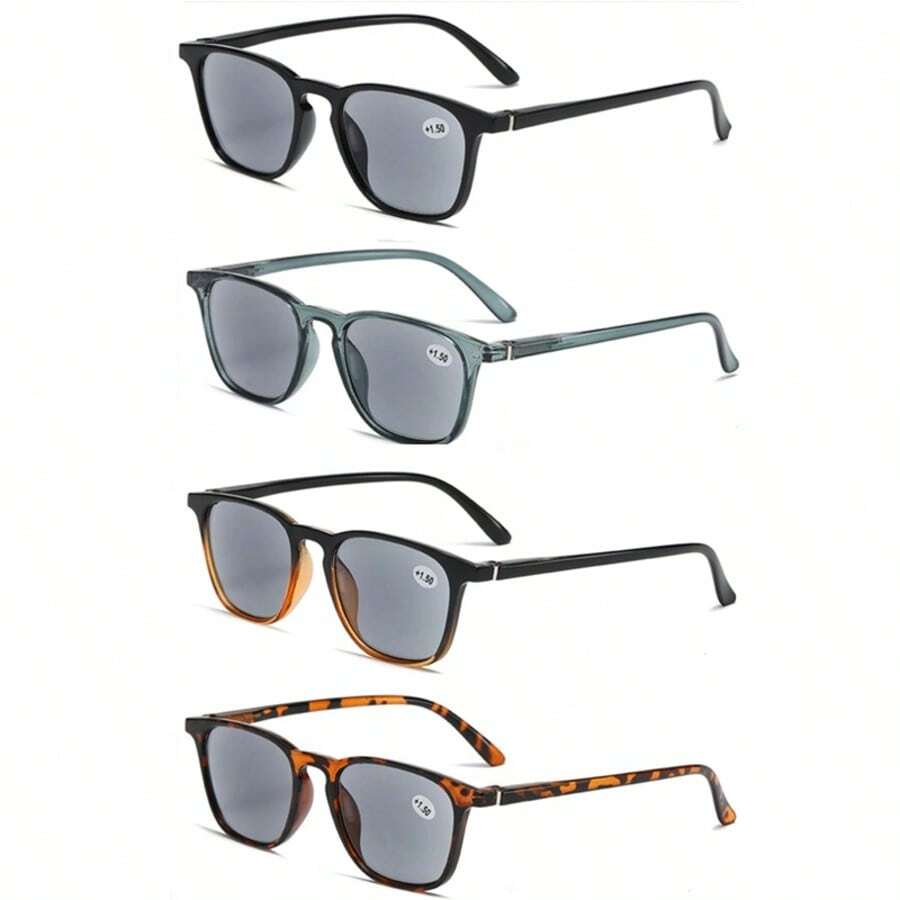 New Sun Reading Glasses For Men And Women Large Frame Reading Glasses +1.0 To +4.0 - Grey - View 1