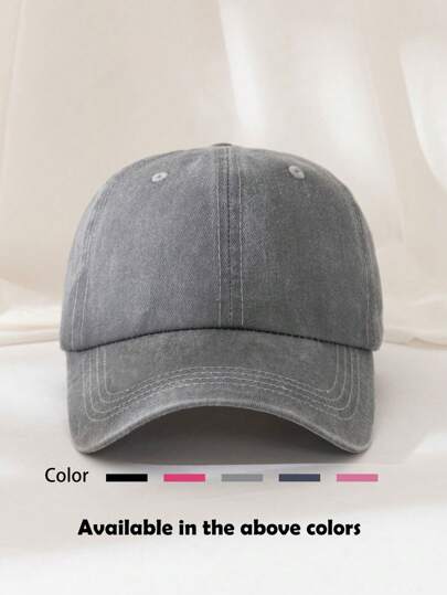 1pc Unisex Solid Color Baseball Cap, Trucker Hat, Dad Hat, Sun Protection Hat, Suitable For Daily Outings, Hiking, Vacation