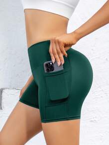 Pantalones cortos deportivos para mujer, Mallas deportivas para mujer, Mallas con bolsillos, Pantalones cortos de ciclista negros, Pantalones cortos de entrenamiento para mujer con bolsillos, Pantalones de yoga de cintura alta con control del abdomen, Pantalones apretados de compresión, Pantalones cortos de entrenamiento y carrera de sensación desnuda