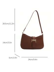 Elegante bolso de hombro en forma de media luna para mujer, moda casual y elegante, bolso debajo del brazo de unicolor