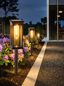 2pcs Upgraded Solar Path Lights Outdoor - IP65 Waterproof Auto On/Off, Warm White LED Landscape Lighting For Garden, Lawn & Sidewalk. Solar Garden Lights With Enhanced Brightness (Energy Efficient & Easy Install)