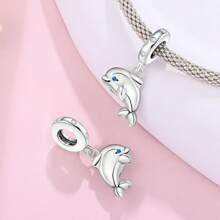1 Pc Silver Plated Charm Cute Marine Life Dolphin Turtle Mermaid Bead Pendant For Original Bracelet Necklace DIY Jewelry Making Fit Women Birthday Gift