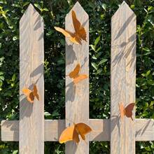 1 Stück rustikale Metall Schmetterling Statue, lebendiger und energiegeladener Schmetterling, Heimdekoration, Außengarten Dekoration, Outdoor Wandkunst, Muttertag, Abschlussgeschenk