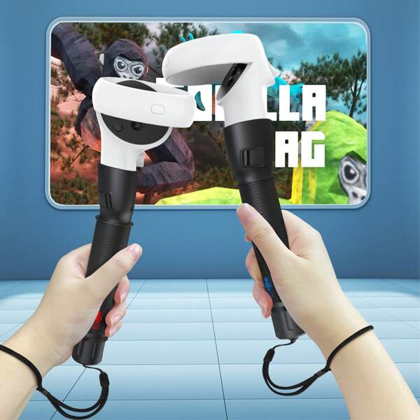 Handle Attachments Compatible With Oculus Quest 2 Controller,VR Gorilla Tag Long Arms Grips For Meta Quest 3S/3 Accessories,Beat Saber/Baseball/Golf Club,Enhance More Gaming Experiences