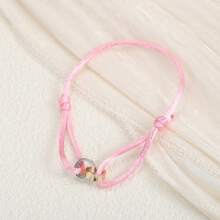 1 pieza Pulsera trenzada de acero inoxidable con diseño de círculo, apropiada para decoración diaria