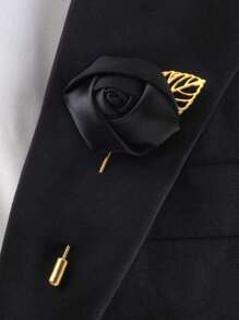 1 Peça Boutonnière de Noivo em Rosa de Seda com Folha de Corrente Dourada para Decoração de Noivo, Casamento e Festa de Casamento, Melhor Presente, Decoração de Casamento, Decoração Doméstica, Decoração de Quarto, Lembrancinhas de Festa, Decorações de Aniversário de Noiva, Formatura, Decorações de Festa Despedida de Solteira