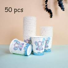 10/25/50 Pieces, 9-Ounce Cartoon Animal Themed Paper Cup Party Supplies, Disposable Party Paper Cups. Suitable For Multiple Use, Picnic Supplies, Birthday Parties, Camping, Decoration, And Celebration Events. Party Gifts, Bridal Showers, Restaurant Decorations, Kitchen Utensils, Parties, Dinosaurs, Whales, Bees, Elephants