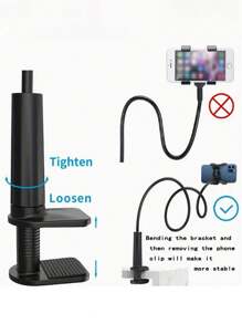 360°旋转手机支架螺旋底座懒散支架手机平板电脑床边支架床上懒散支架通用360度灵活手机支架懒散支架安装长臂手机夹