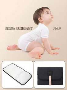 1 pieza Almohadilla portátil y resistente al agua para cambiar pañales, tamaño pequeño 23*12 pulgadas, adecuada para bebés de 0 a 12 meses, esterilla de cambio de pañales plegable para viajes, disponible en varios colores para niños y niñas