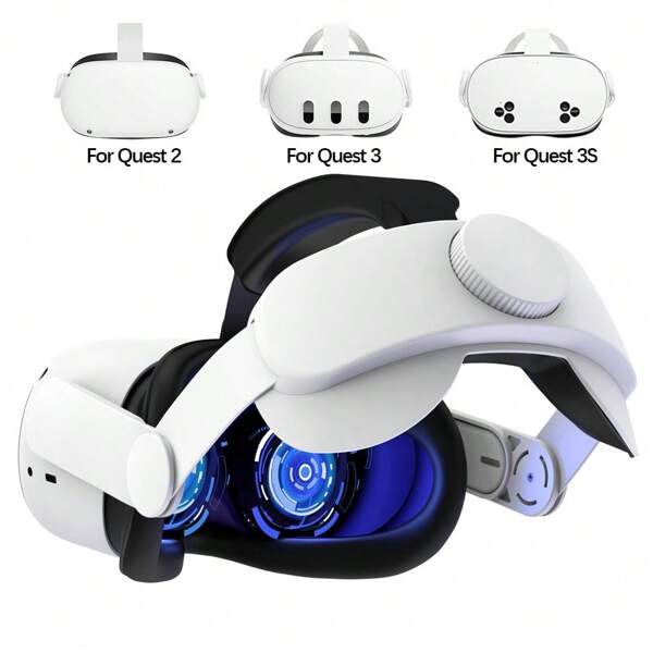 Head Strap Compatible With Oculus Quest 2,For Meta Quest 3S/Quest 3 Accessories Adjustable Strap Replacement For Enhanced Comfort Support And Gaming Immersion In VR (Without Battery)
