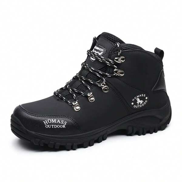 Zapatos impermeables y antideslizantes para senderismo al aire libre para hombres, zapatos cálidos para trekking y escalada