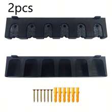 1pc Easy To Install Black Color Fishing Rod Wall Mount Rack, Sturdy , Holds Up To 6 Rods, Suitable For Outdoor, Home, Garage, Multi-Slot Design, Easy Storage, Space-Saving, Fits Various Fishing Rods, Ideal For Fishing Enthusiasts