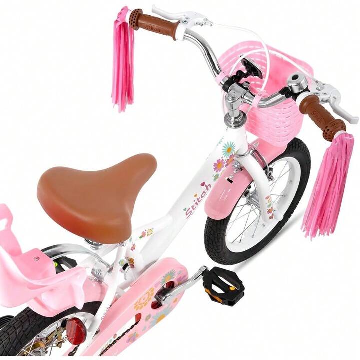 JOYSTAR 子供用自転車 12、14、16インチ Stitch 人形用シート カゴ