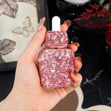 1 pieza Dispensador de botella de vidrio premium con gotero, botellas dispensadoras, botellas de perfume, botellas de aceites esenciales, recipiente recargable vacío para aceites esenciales, perfumes, cosméticos y líquidos, diseño sencillo, ligero y fácil de transportar, ideal como contenedor de muestras diarias y para llevar de viaje, regalo perfecto para novias durante la temporada navideña