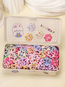40/20 piezas Clips para el cabello con forma de estrella de dopamina, mariposa y flor de ciruelo en colores llamativos, accesorios para el cabello encantadores para estudiantes, adecuados para la vida diaria y festivales