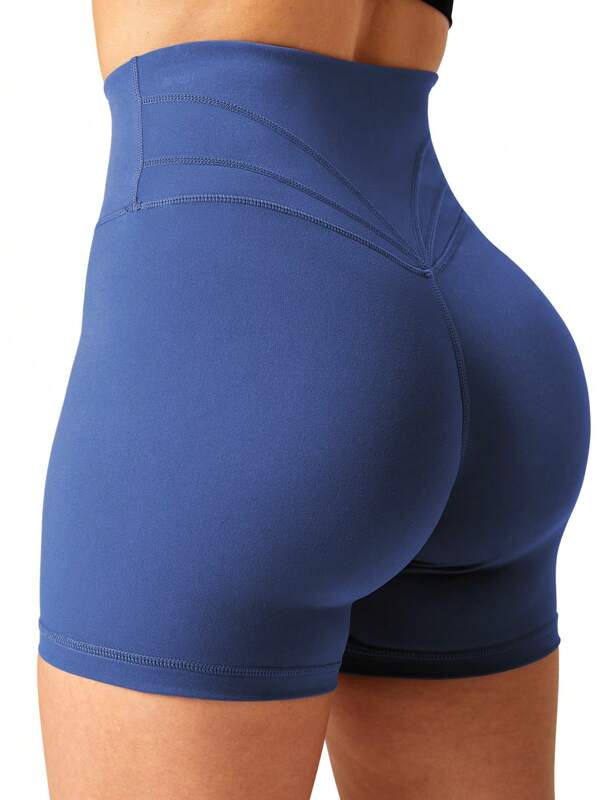 VOYJOY Pantalones cortos deportivos con efecto tie dye para mujer, con efecto push up y efecto motociclista, para gimnasio y fitness