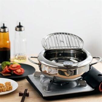 1pc Japanese Style Tempura Deep Fryer For Home Use, Mini, Deep Temperature Controlled, Gas And Gas Efficient, Japanese Small Fryer