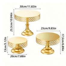 1pcsElegant Golden Cake Stand, Table Display Stand Decorative Cake Stand Dessert Pastry Plate Cold Meal Break Display Stand Afternoon Tea Snack Stand Light Luxury Cake Plate Suitable For Birthdays, Parties, Graduation Season Celebrations And Other Activities