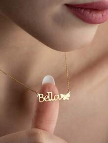 Custom Name Necklace Name For Women Personalized Stainless Steel Nameplate For Mother's Day Jewelry Gift