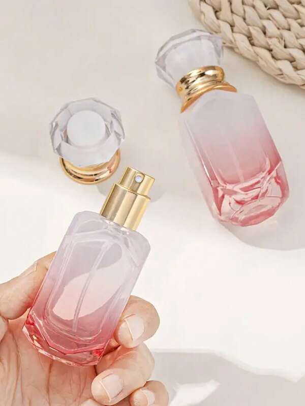 1 szt. Elegancki szklany flakon na perfumy 1,01 uncji (30 ml) – luksusowy design podróżny, fasetowana nasadka, delikatny spray, napełniany i szczelny – przenośny do podróży, akcesoria do przechowywania próbek