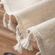 1 Panels Valance Curtain Linen Textured Striped Window Curtain For Living Room Light Filtering Ticking Stripe Farmhouse Valance For Kitchen Rod Pocket 1 Panel Beige 1 Panel - Beige - View 6