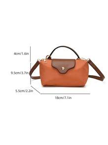 1 pieza Bolso de mano de moda de estilo cuadrado pequeño, bolso de mujer de hombro y bandolera versátil y a la moda, monedero mini de unicolor, apto para teléfono, monedas, lápiz labial, uso diario, ir al trabajo