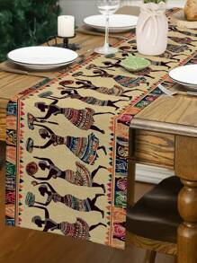 1 Pc African Print Table Runner, Women Print Table Runner, For Kitchen, Dining Room Decor, Holiday, Home Gathering, Wedding, Outdoor Dining, Coffee Table Decor