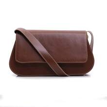 Bolsas Feminina 2 Fivela Delicada Versátil Alça De Ombro Modelo Baguete - Caramelo - Visão 8