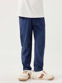 mini bala Boys' And Girls' Pants 2025 Summer Quick-Dry Loose Cotton Long Pants - Dark Blue - View 1