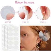 Shmian 200Pcs Clear Invisible Earlobes Protective Stickers For Stretched Ear Lobes And Relieve Strain From Heavy Earrings