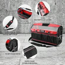 HAUTMEC 20 HeavyDuty Tool Tote 1680D OpenTop Tool Bag With Waterproof Cover Rotating Handle And Shoulder Strap HT0296 - Black&red - View 2
