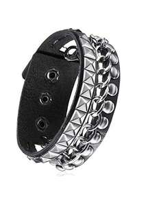 3pcs/Set Gothic Rivet Edgy Y2K Bracelet Set, Suitable For Men & Women Daily Wear, Party, Performance, Couples Bracelet, Christmas, Valentine's Day, Carnival Costume Accessories, Great For Birthday, Holiday, Anniversary Gift