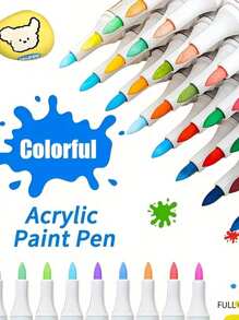 A Group Of 9 Pieces To Form A Color Series. These Are Soft-Tip Acrylic Markers, Which Are Also Art Pens For Drawing. Can Be Used For Color Layer, Does Not Penetrate Paper, Suitable For Graffiti On A Variety Of Surfaces. Colorful , Back To School Gifts