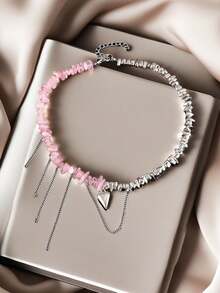 European And American Charming High-End Elegant Asymmetrical Geometric Heart Love Pendant Necklace For Women Party Fashion Jewelry - XUXL153 - View 6