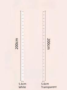 1pc Removable Clear 200cm Height Measurement Wall Sticker, No Residue, Simple Design For Children's Bedroom To Track Growth
